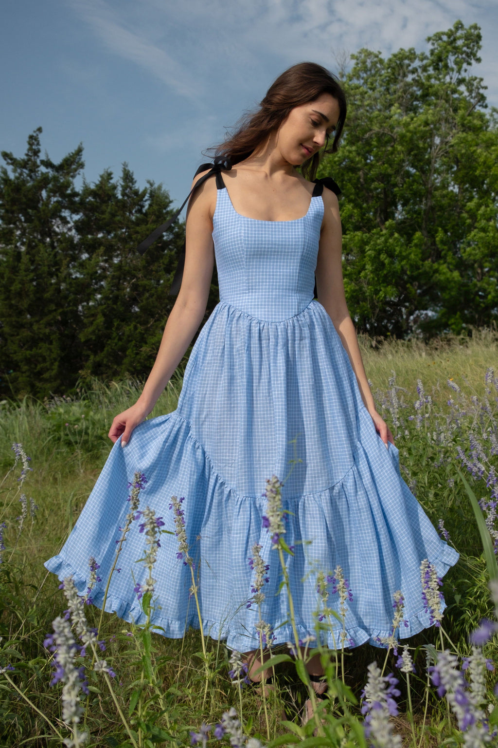 blue dress for baby girl Mirabelle Dress in Blue Gingham – Of Her Own Kind