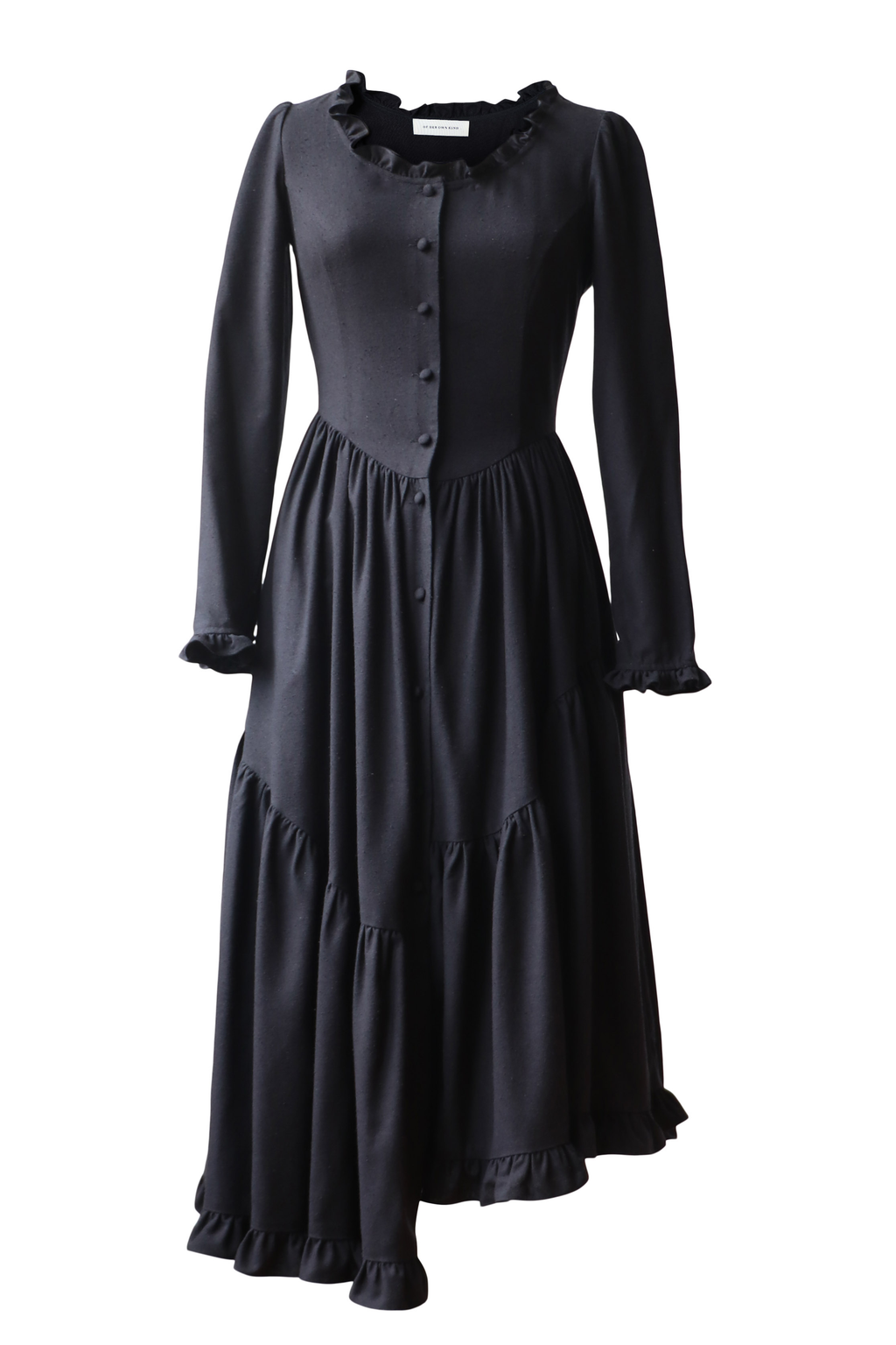 Juliette Dress in Black Silk Noil