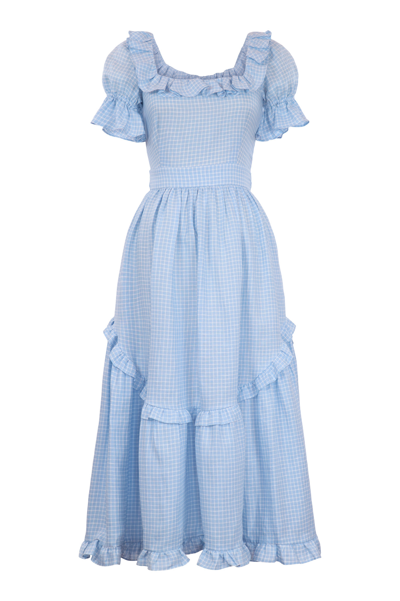 Adeline Dress in Blue Gingham
