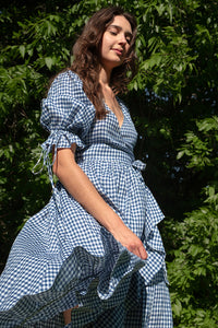 blue gingham dress amazon Blue Gingham Summer Dress for Women, Blue and White Sundress, Checkered Dress, Party Dress, Cocktail Dress, Bodycon Dress, Gift for Her