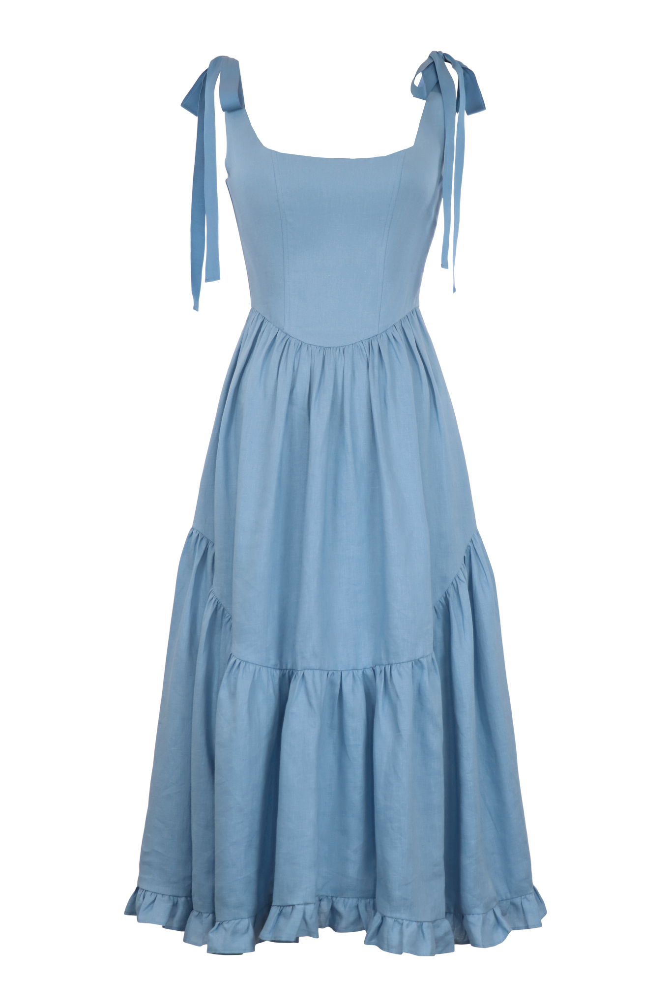 Mirabelle Dress in Bluebell Linen Of Her Own Kind Mirabelle Dress in Bluebell Linen Of Her Own Kind