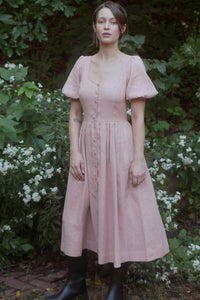 Maeve Dress in Blush Linen