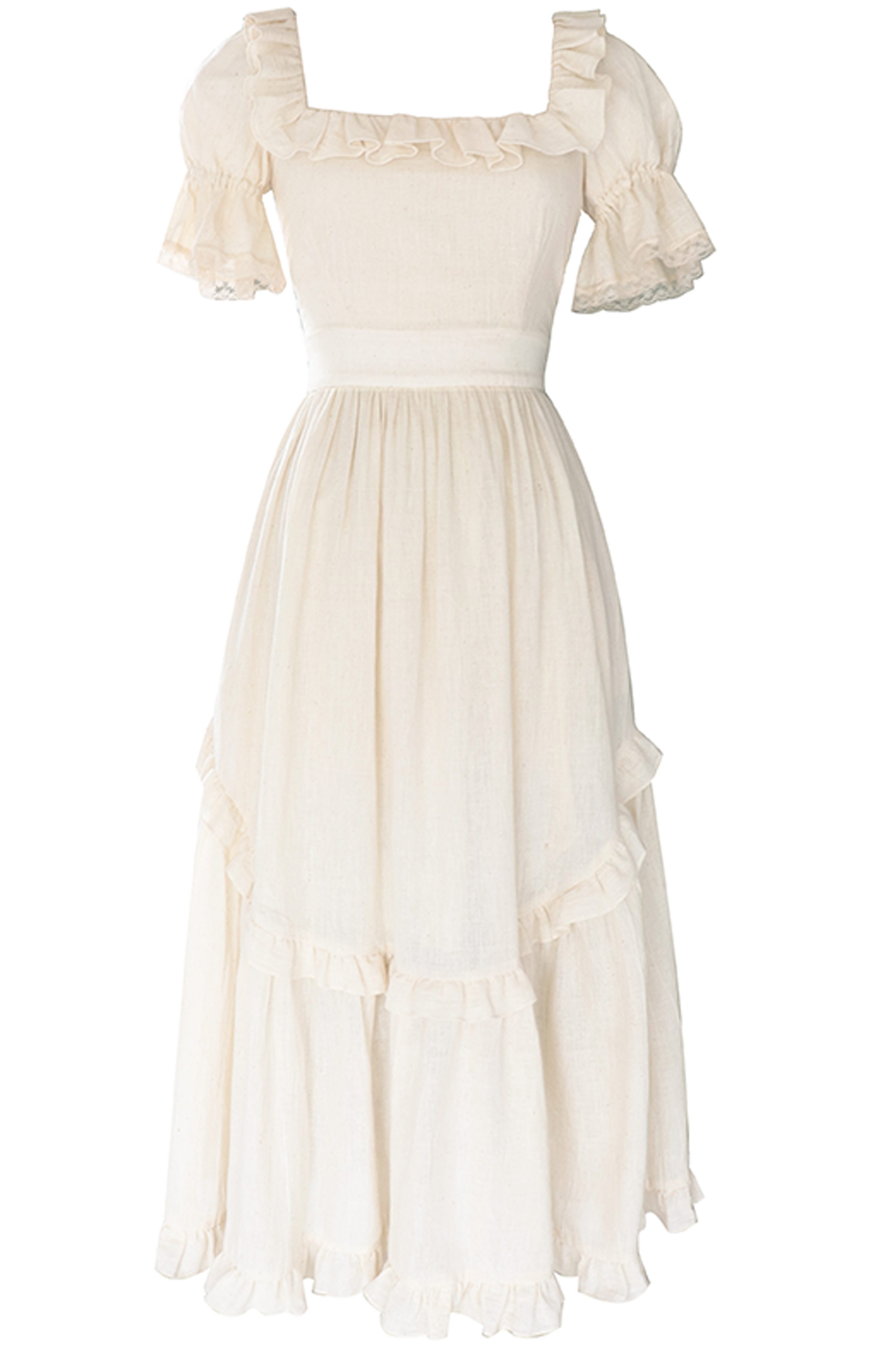 Adeline Dress in Cream Organic Kala Cotton
