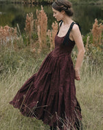 Mirabelle Dress in Dark Red Floral