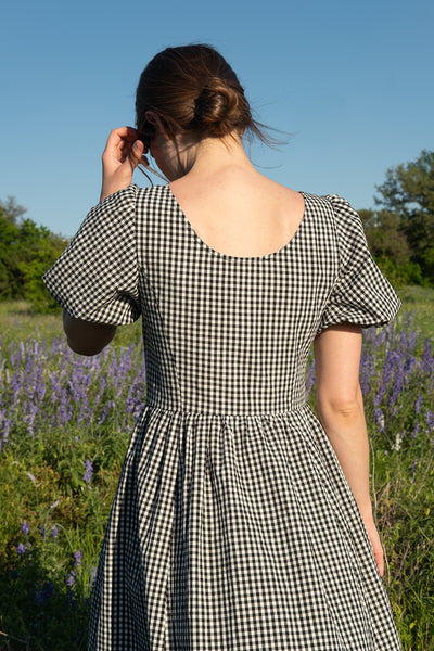 Maeve Dress in Organic Black Gingham – Of Her Own Kind