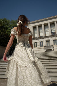 Adeline Dress in Sage Toile