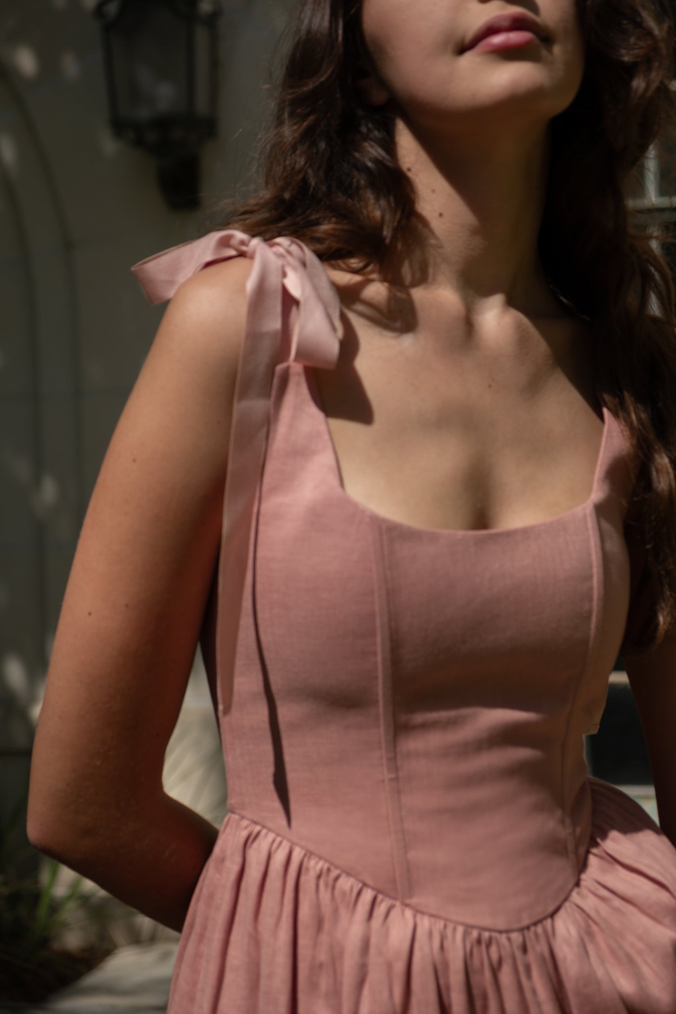 Mirabelle Dress in Rose Linen