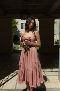 Mirabelle Dress in Rose Linen