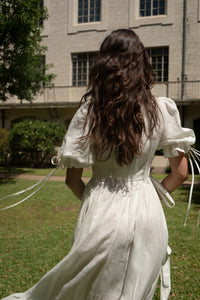 Lillian Dress in Pearl Linen