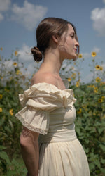 Adeline Dress in Cream Organic Kala Cotton
