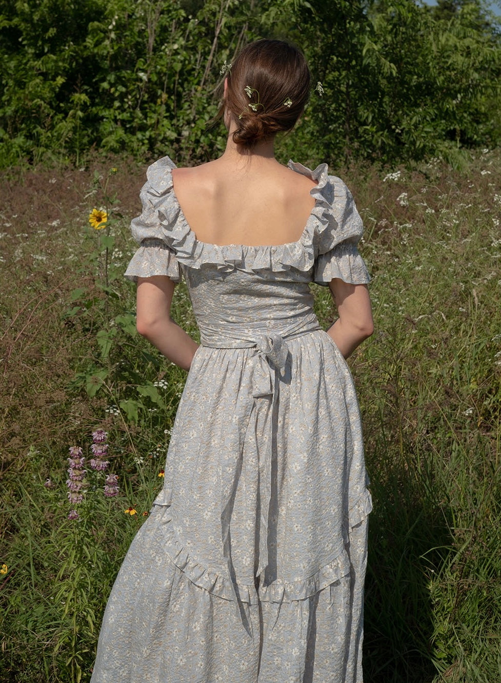 Adeline Dress in French Blue Floral