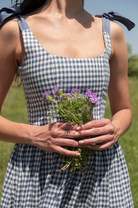 Mirabelle Dress in Dark Blue Gingham Of Her Own Kind Mirabelle Dress in Dark Blue Gingham Of Her Own Kind