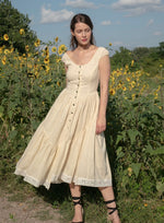 Claudette Dress in Cream Organic Kala Cotton