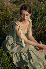 Mirabelle Dress in Sage Linen