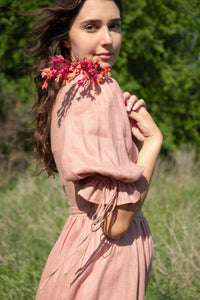 Lillian Dress in Rose Linen