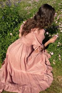 Lillian Dress in Rose Linen
