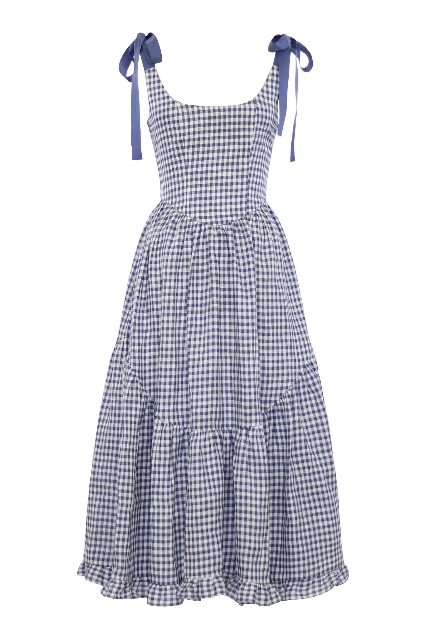 Mirabelle Dress in Dark Blue Gingham