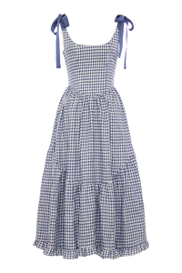 Mirabelle Dress in Dark Blue Gingham
