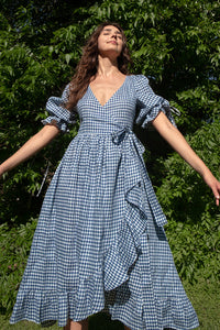 blue gingham dress costume Kansas Girl Long Dress Costume for Women