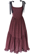 Mirabelle Dress in Dark Red Floral