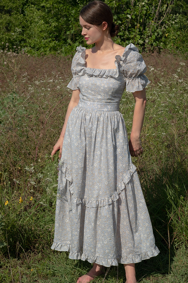 Adeline Dress in French Blue Floral