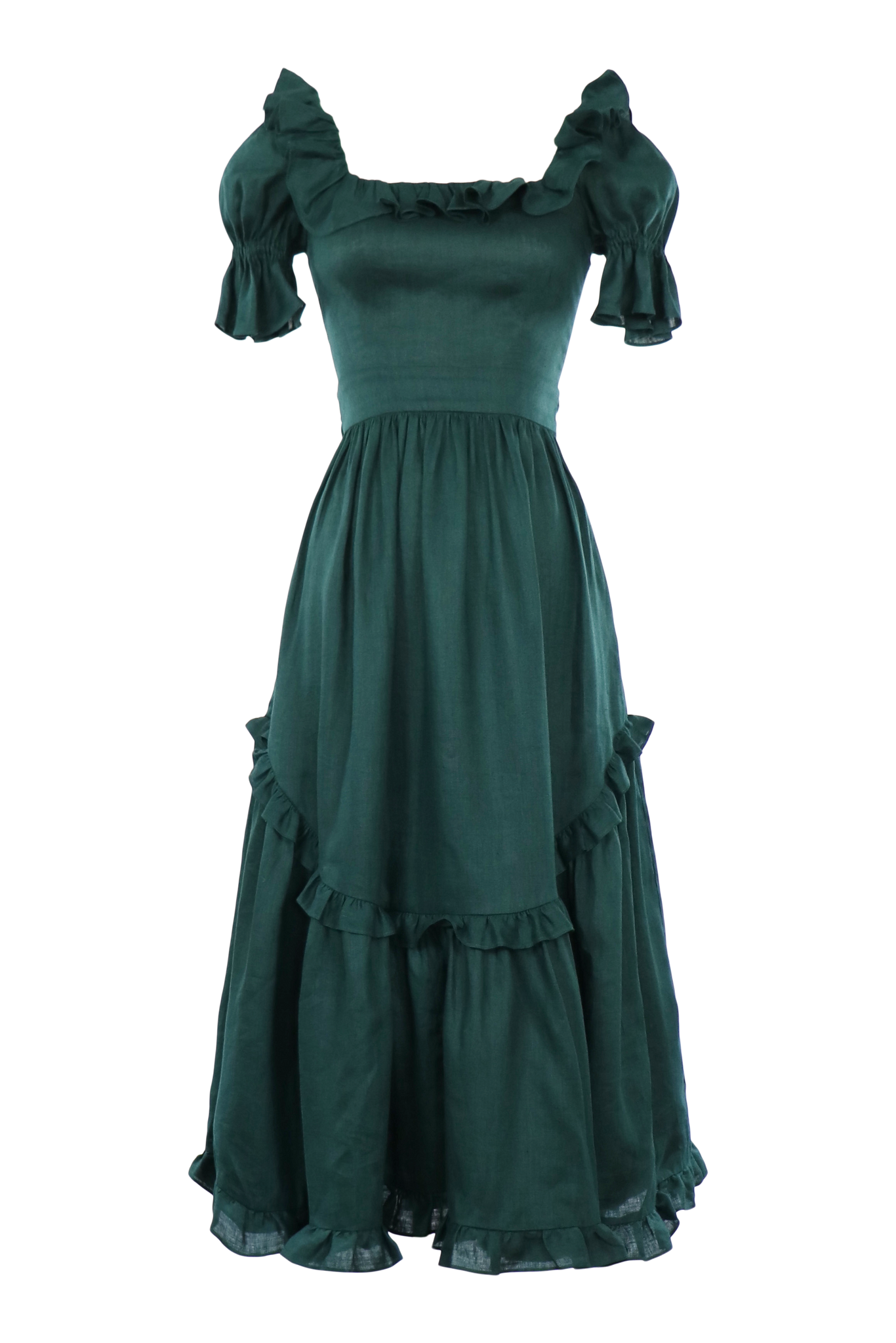 Adeline Dress in Juniper Linen