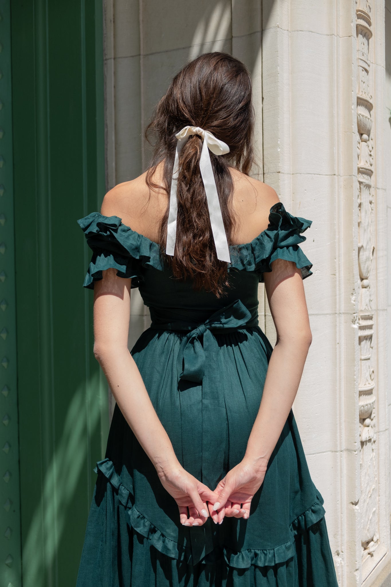 Adeline Dress in Juniper Linen Of Her Own Kind Adeline Dress in Juniper Linen Of Her Own Kind