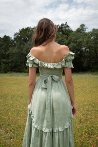 Adeline Dress in Sage Linen