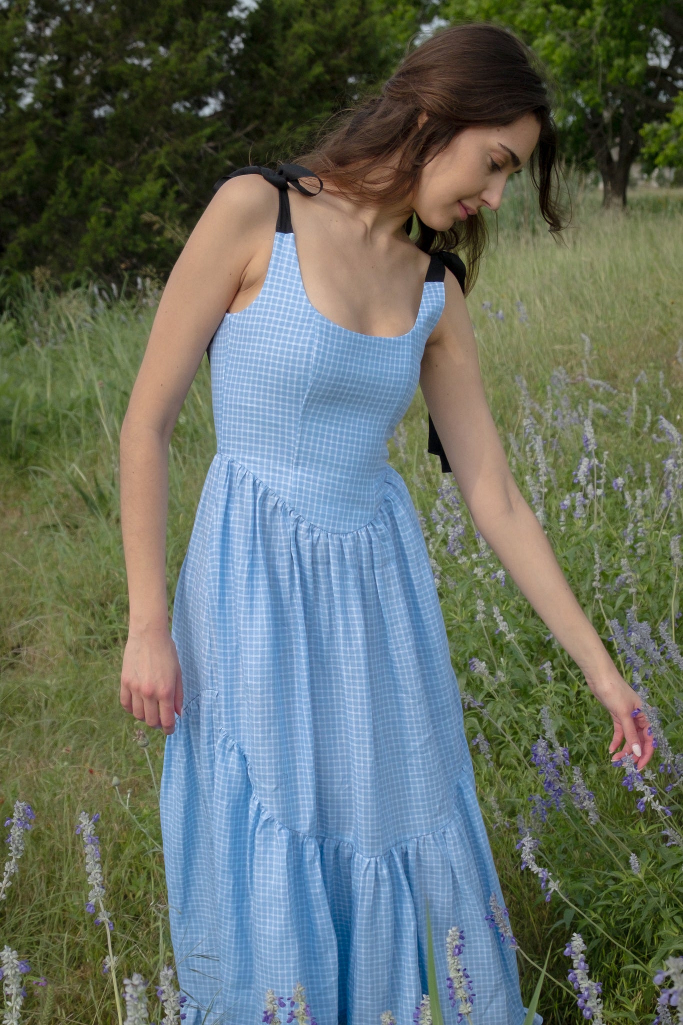 Mirabelle Dress in Blue Gingham