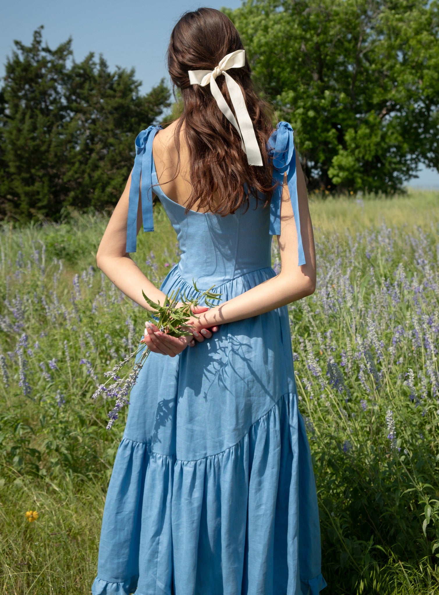 Mirabelle Dress in Bluebell Linen Of Her Own Kind Mirabelle Dress in Bluebell Linen Of Her Own Kind