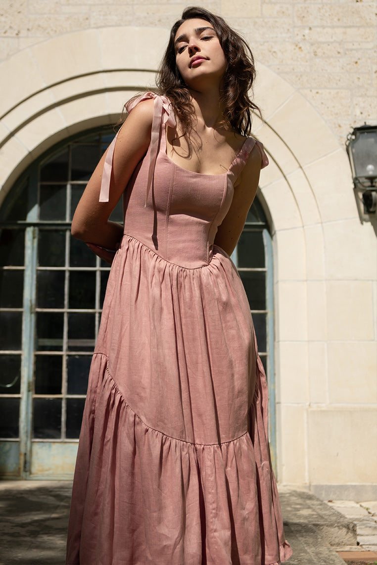 rosemond linen dress Mirabelle in Rose – Of Her Own Kind Pant-sizes:36 Off Shoulder Long Sleeve EOS24-15 colours and mild detergent