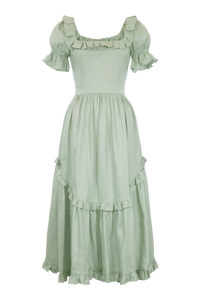 Adeline Dress in Sage Linen