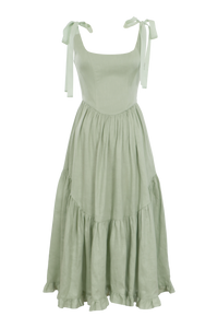 Mirabelle Dress in Sage Linen