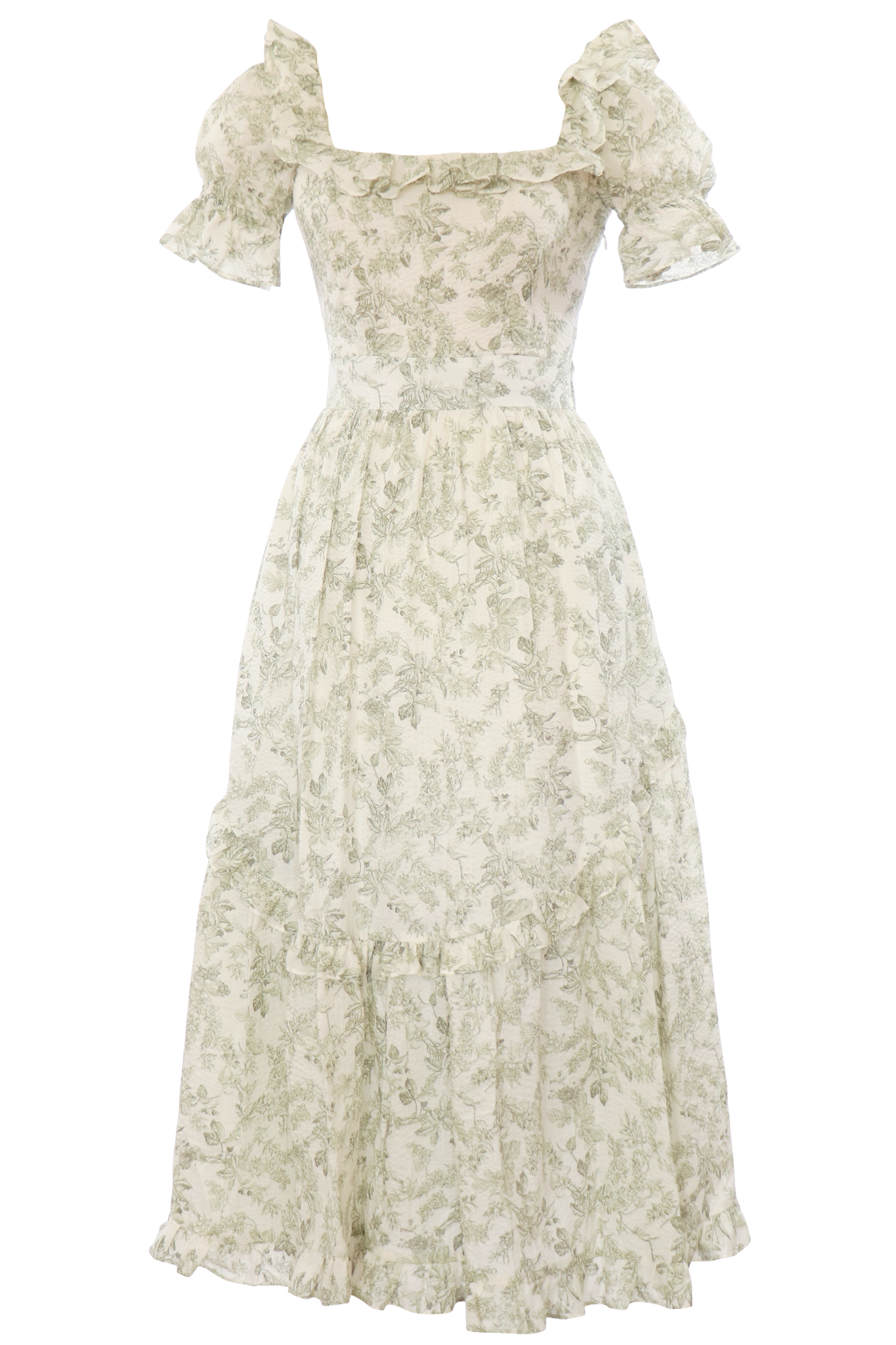 Adeline Dress in Sage Toile