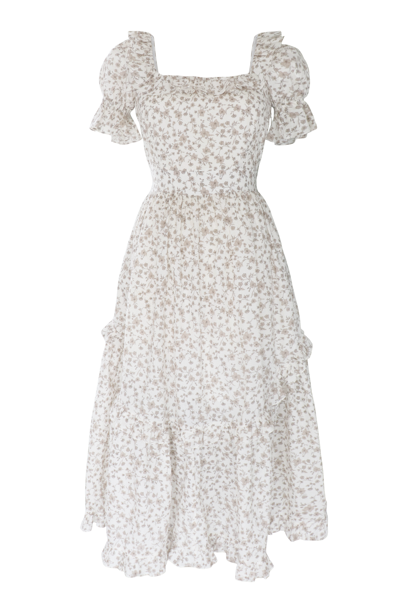 Adeline Dress in White Floral