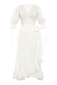 Lillian Dress in Pearl Linen