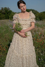 Adeline Dress in White Floral