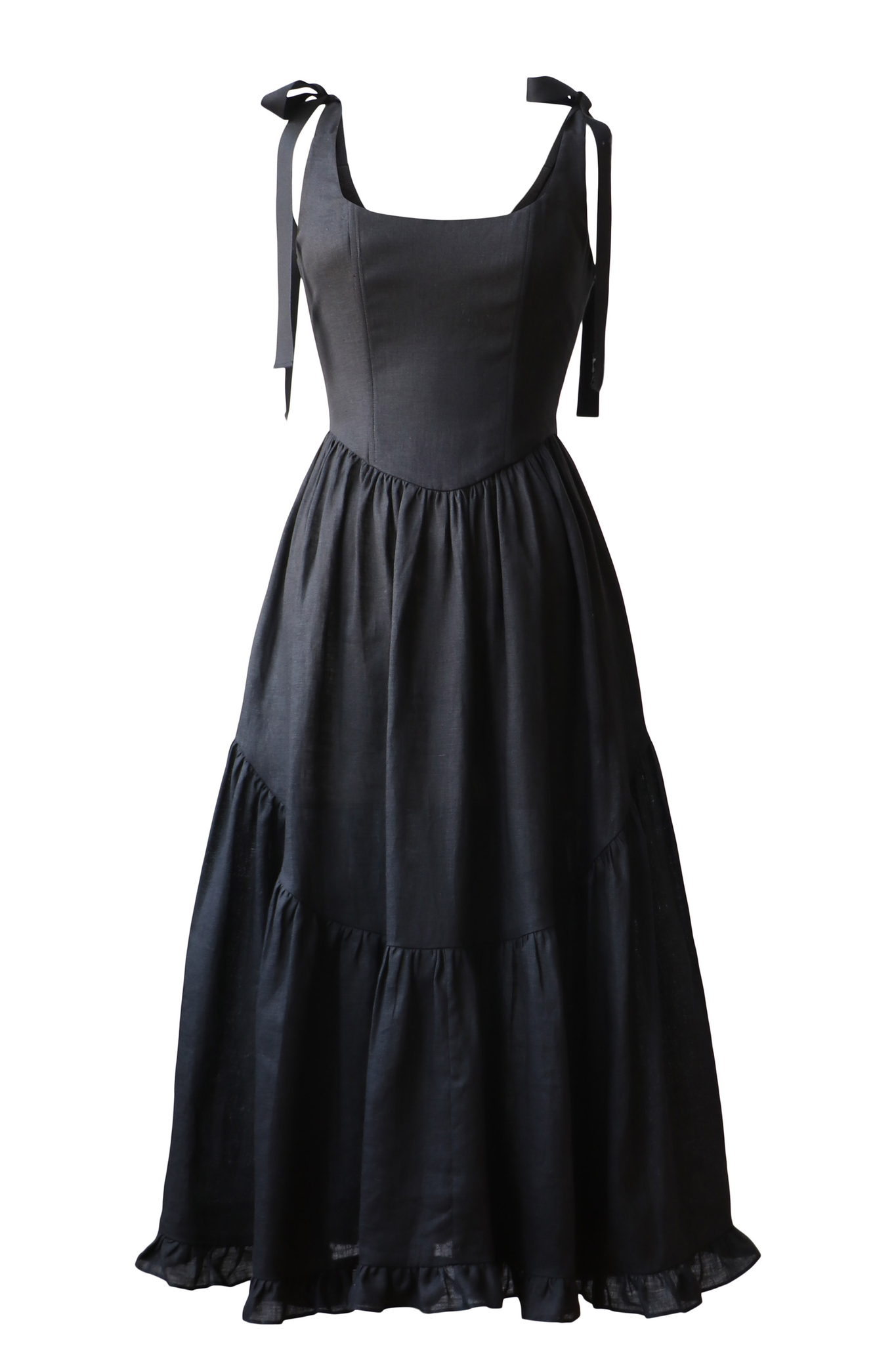 Mirabelle Dress in Black Linen Of Her Own Kind Mirabelle Dress in Black Linen Of Her Own Kind