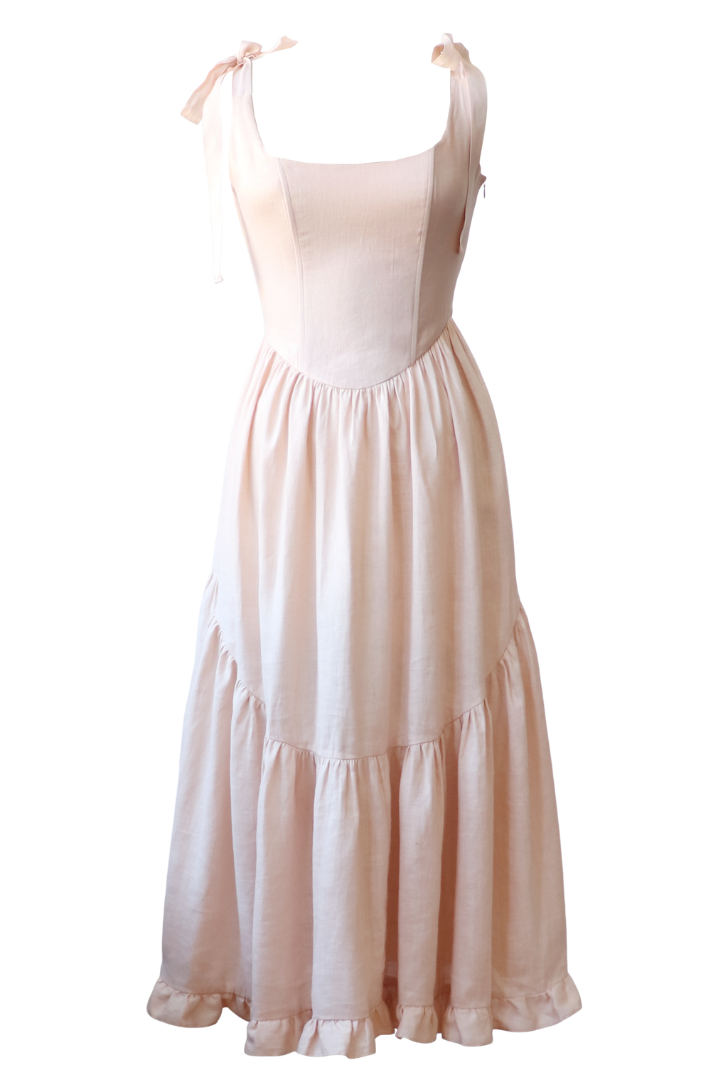 Mirabelle Dress in Ballet Blush Linen