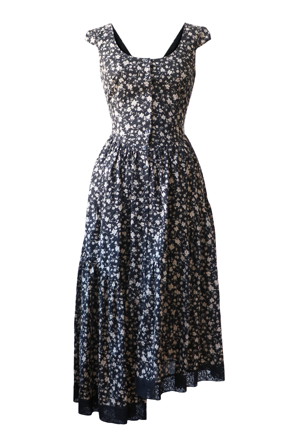 Claudette Dress in Black Floral