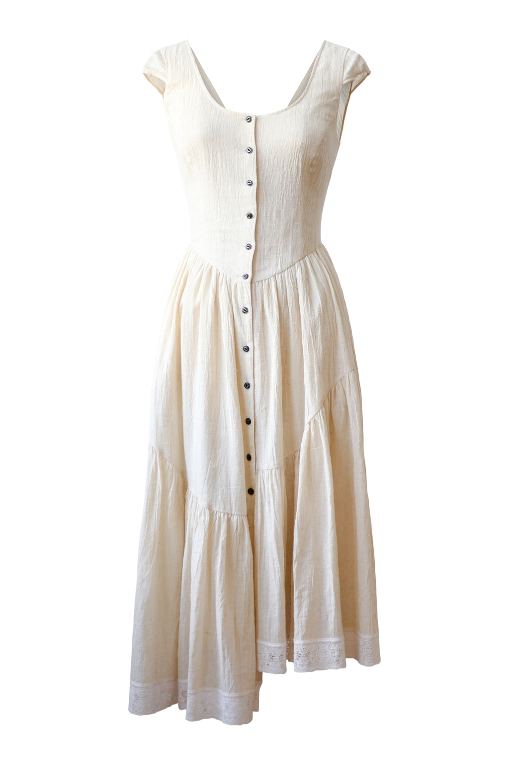 Claudette Dress in Cream Organic Kala Cotton