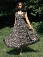 Claudette Dress in Black Floral