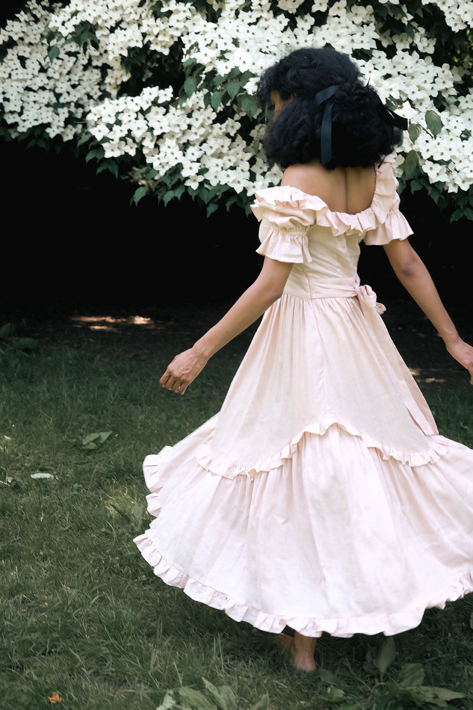 Adeline Dress in Ballet Blush Linen