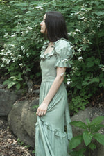 Adeline Dress in Sage Linen