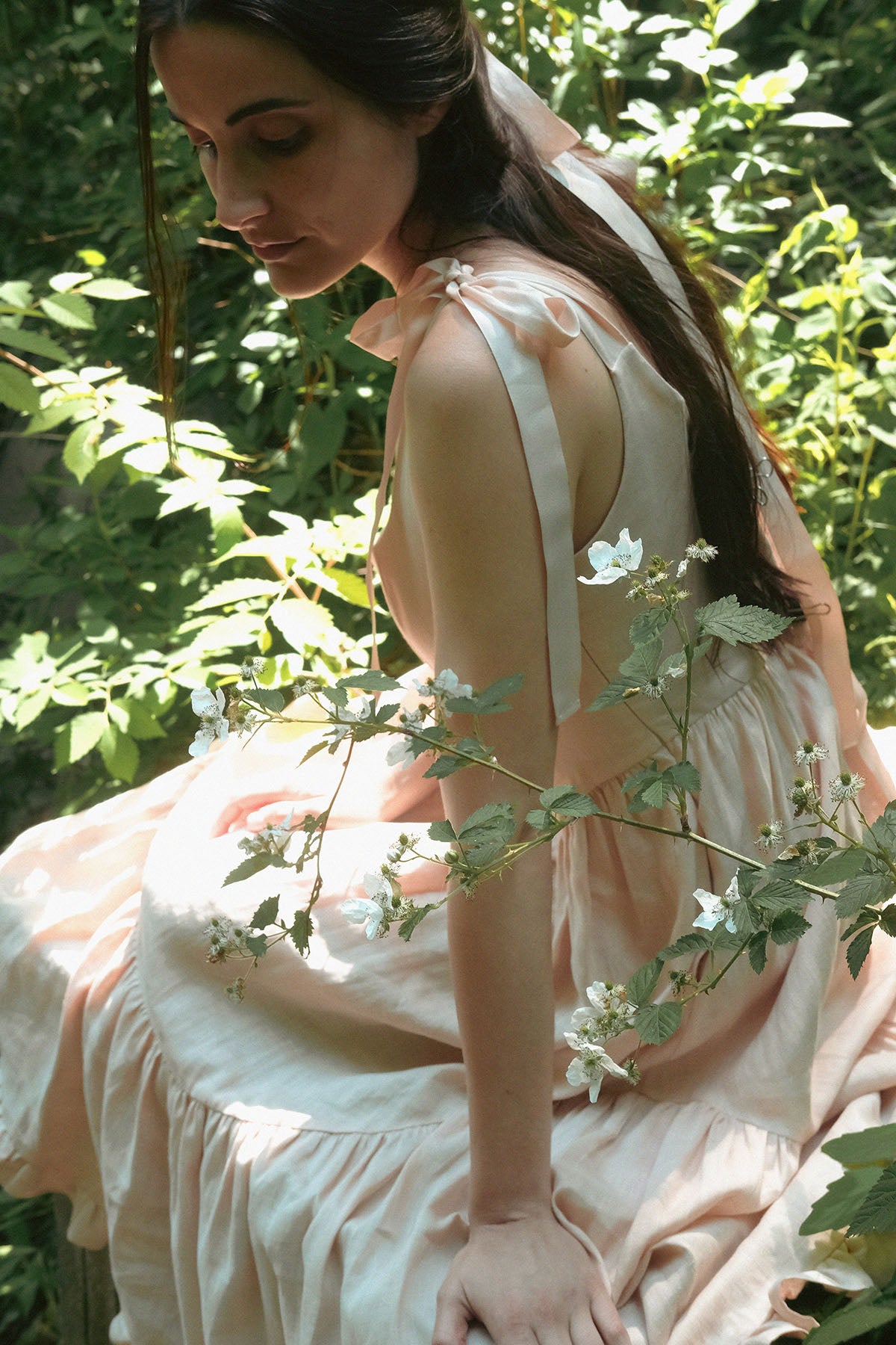 Mirabelle Dress in Ballet Blush Linen