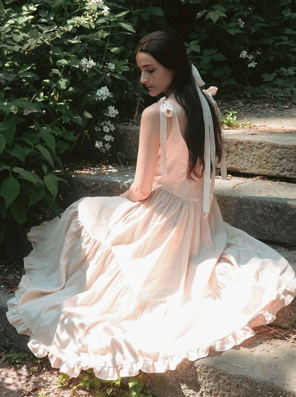 Mirabelle Dress in Ballet Blush Linen