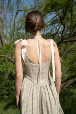 Mirabelle Dress in Organic Sage Plaid