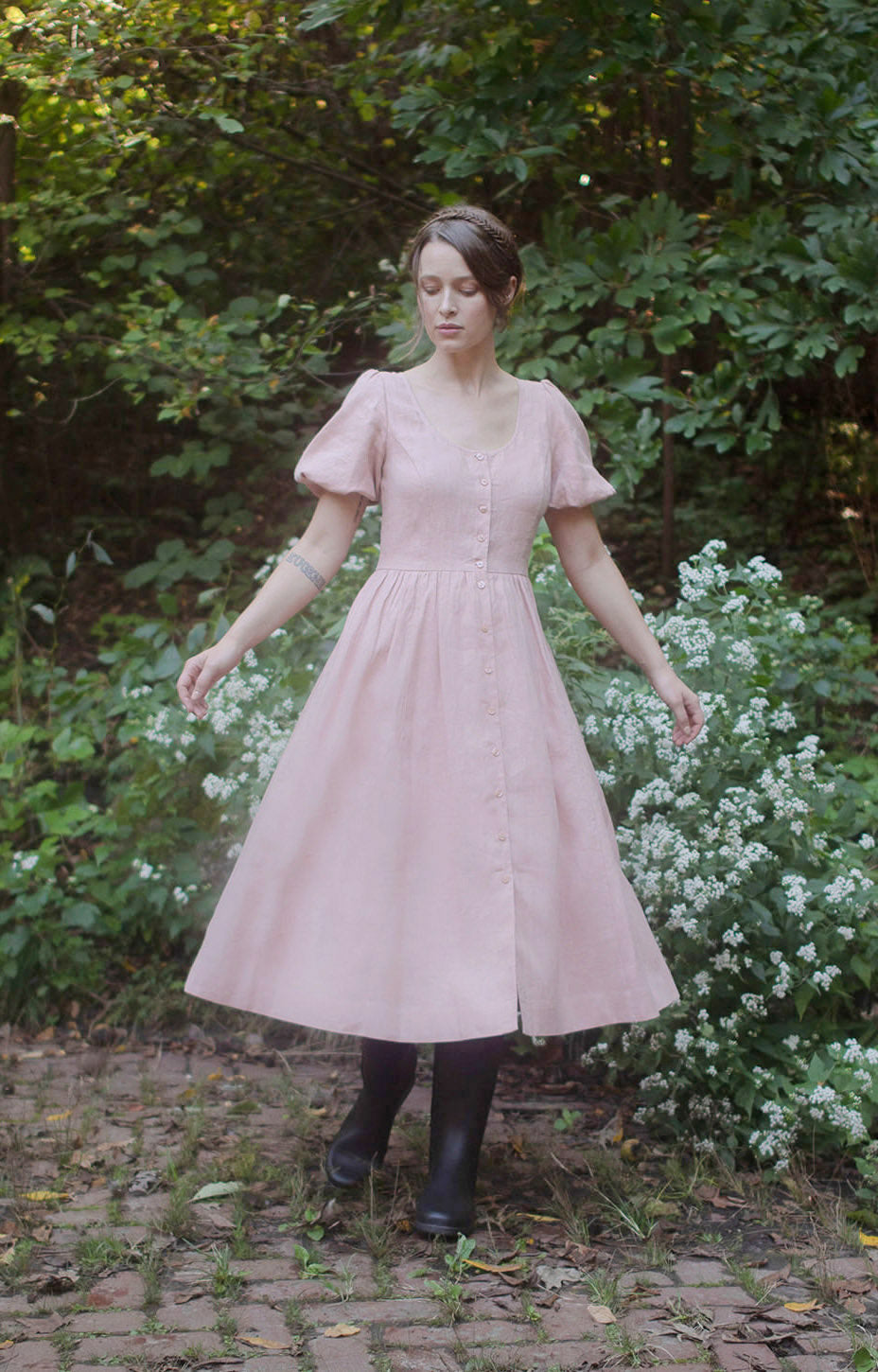 Maeve Dress in Blush Linen Of Her Own Kind Maeve Dress in Blush Linen Of Her Own Kind