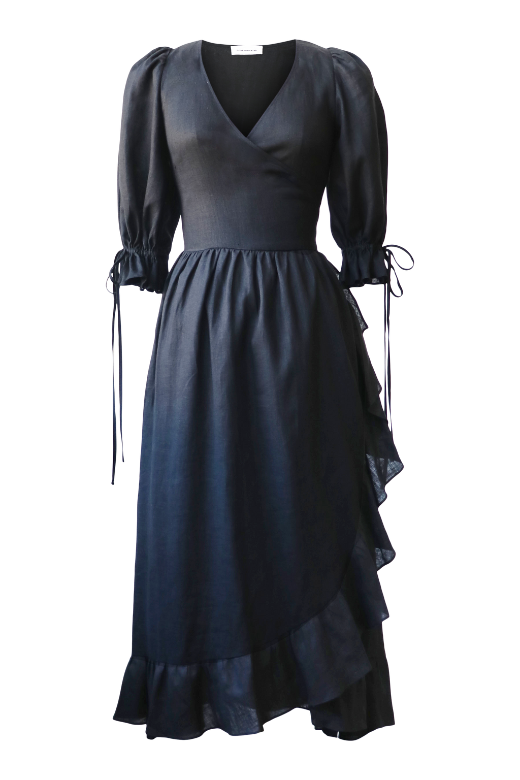 Lillian Dress in Black Linen