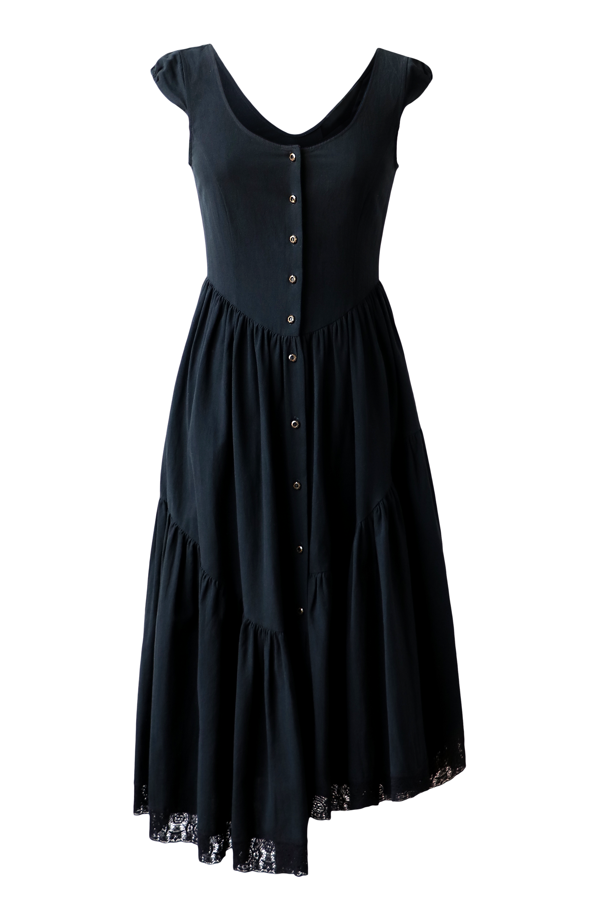 Claudette Dress in Black Organic Cotton